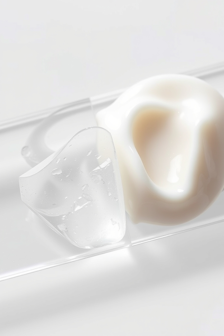 Close-up of skincare textures for redness treatment