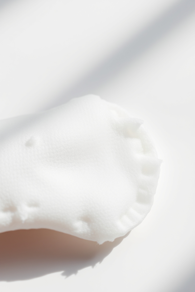 Using a gentle micellar water on a cotton pad for cleansing