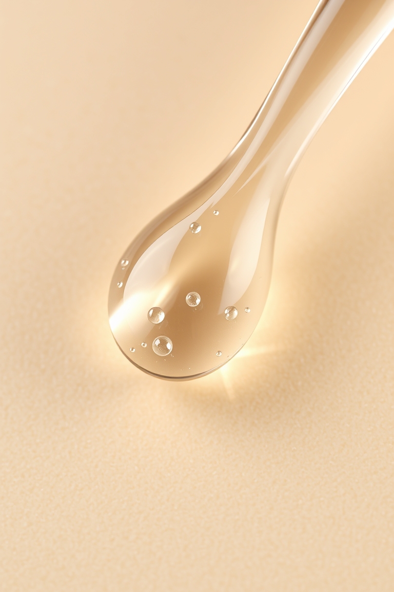 Detailed texture of a brightening serum for skin clarity.