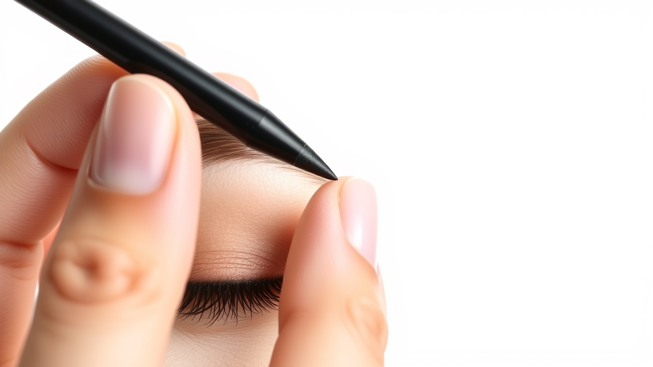 fine tip brow pencil application on sparse brows