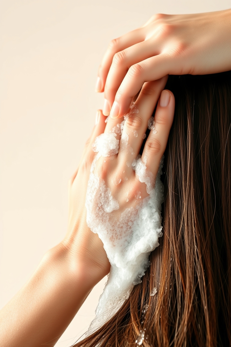 Using clarifying shampoo to remove buildup