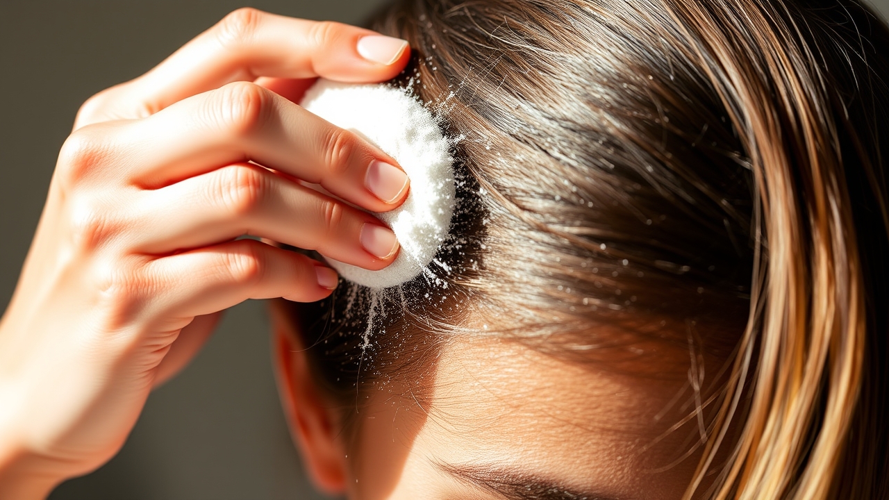 dry shampoo oily roots application