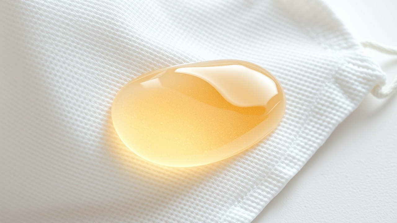Detailed view of a moisture mask serum texture.