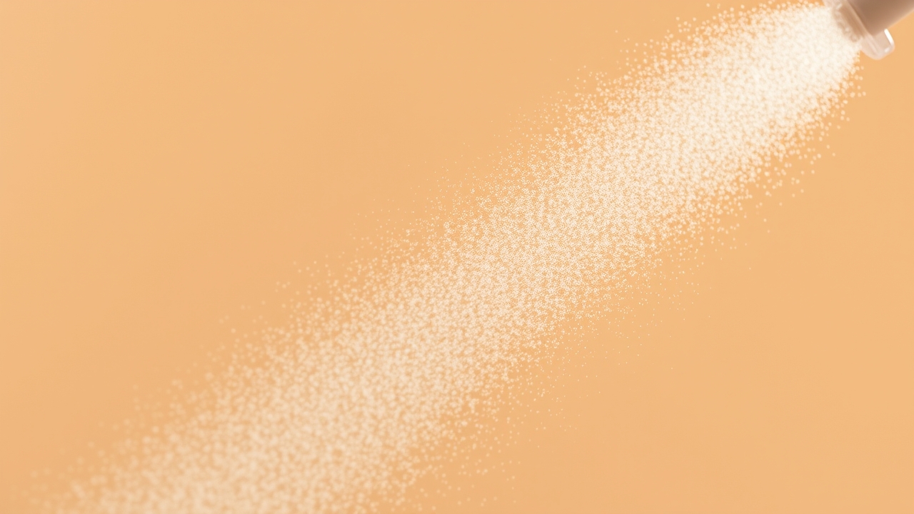 A fine mist demonstrating lightweight heat spray application