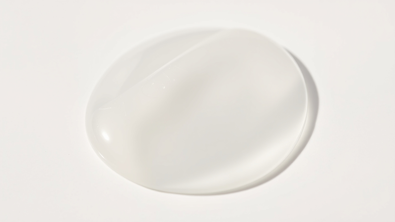 A clear gel texture demonstrating a no white cast sunscreen application.
