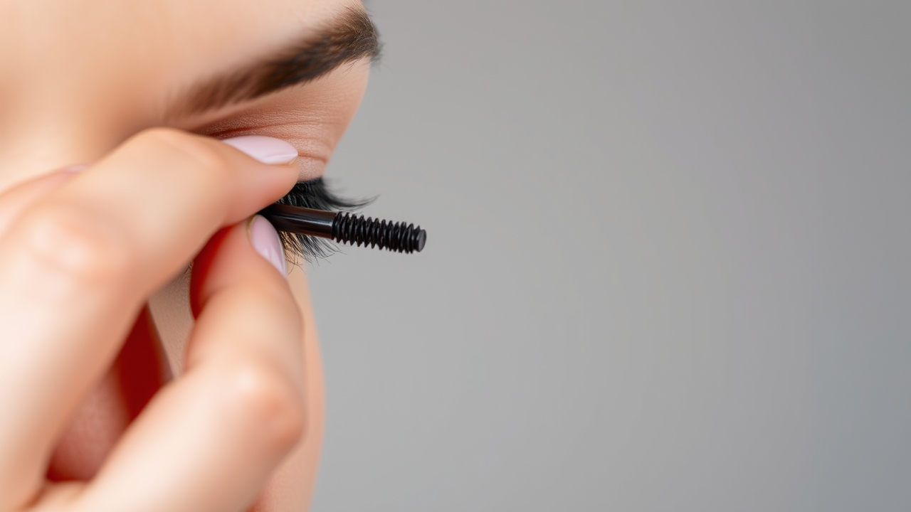 smudge proof mascara application step